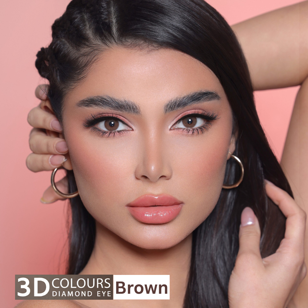 Brown - 3D Colors Diamond Eye Color Contact Lenses