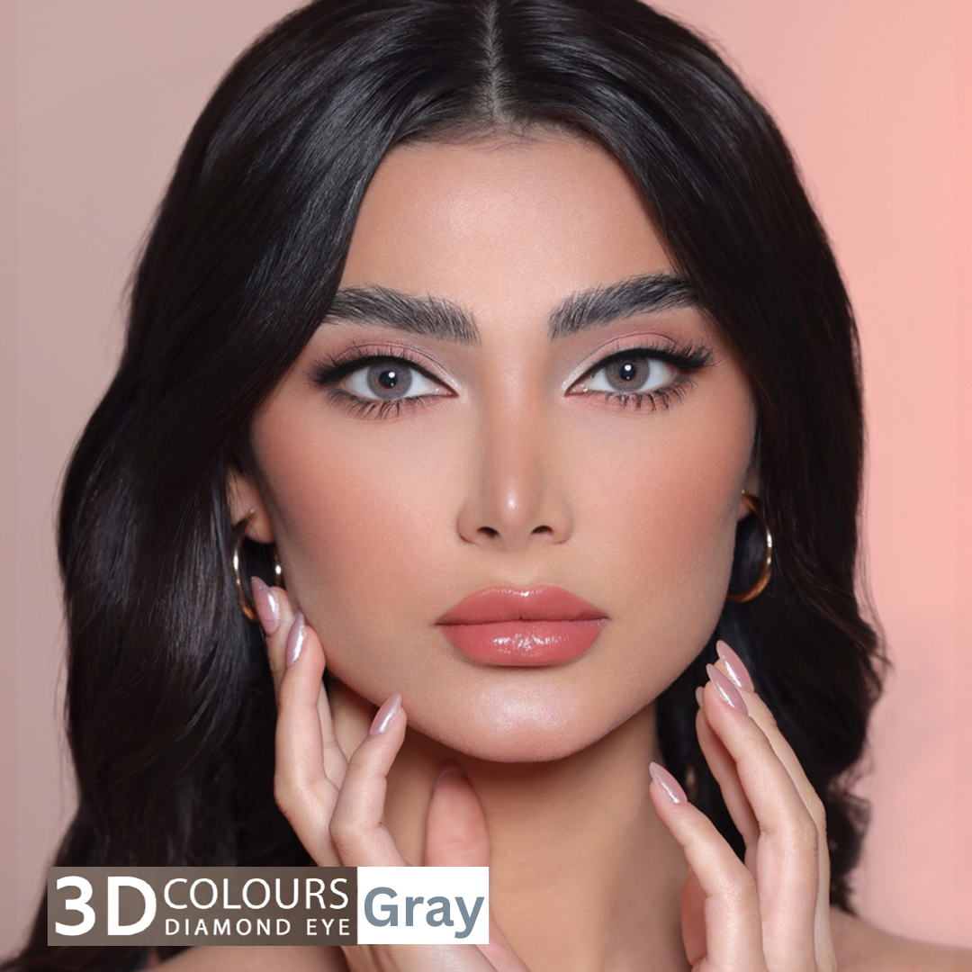 Gray - 3D Colors Diamond Eye Color Contact Lenses